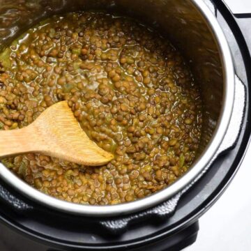 Instant Pot filled with lentil soup