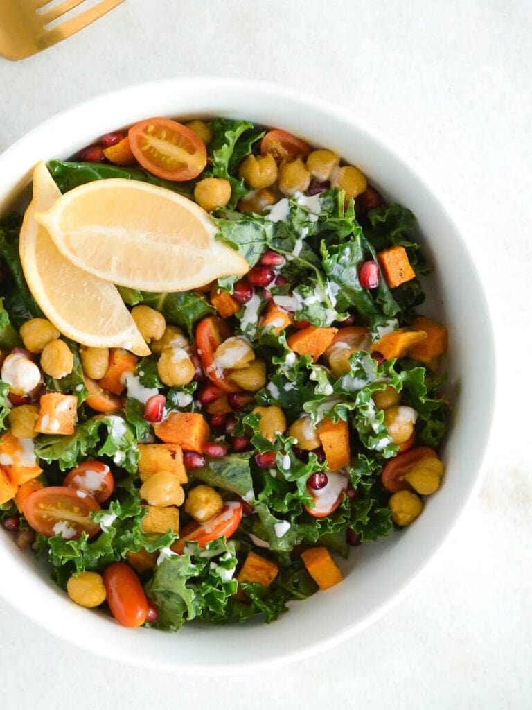 Roasted Sweet Potato Kale Bowl Real + Vibrant