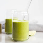 Glasses of morning green smoothie