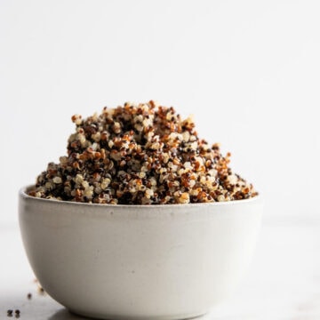 A bowl of cooked quinoa