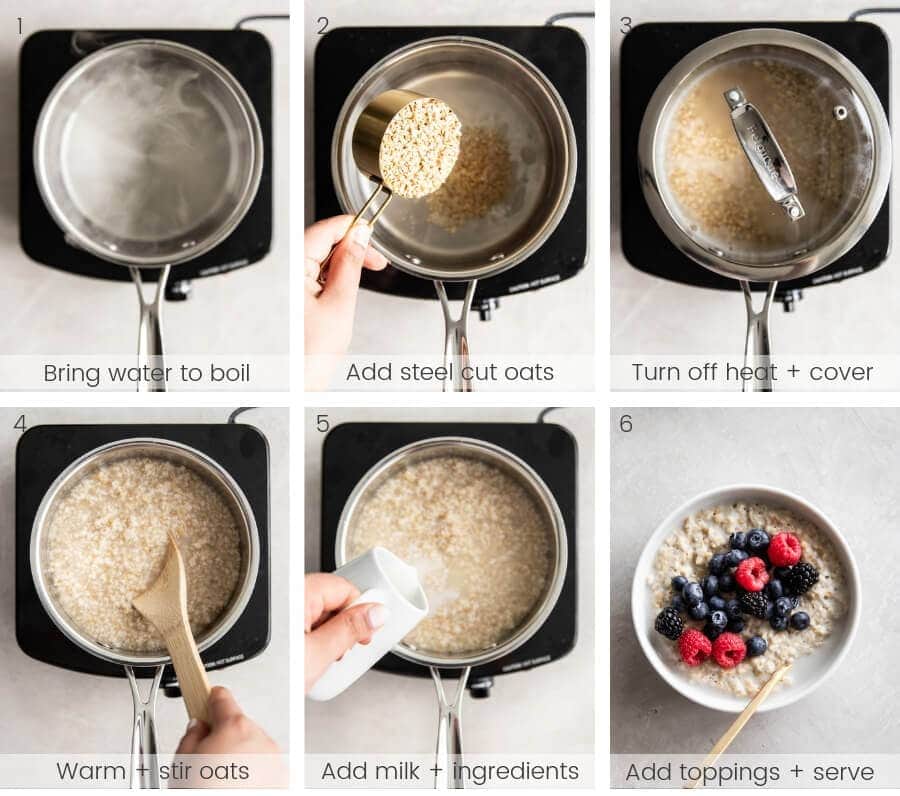 Step-by-step instructions on how to make the oats.