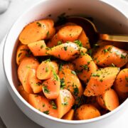 A bowl of carrots cooked in the Instant Pot