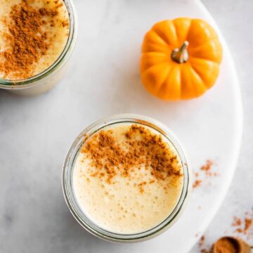 Glass of pumpkin chai smoothie