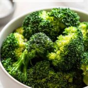 Bowl of broccoli cooked in the instant pot