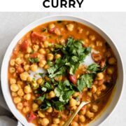 Pin for coconut chickpea curry.