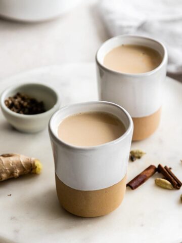 Two cups of masala chai.