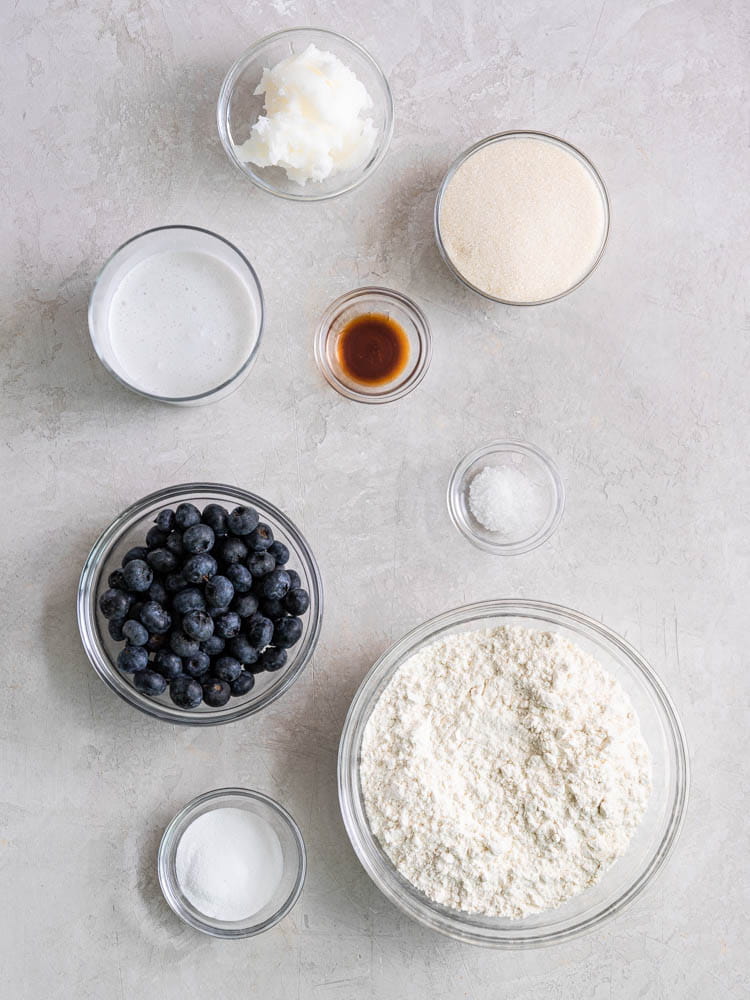 Ingredients for blueberry scones