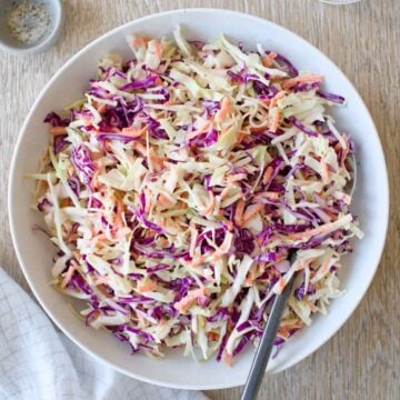 Coleslaw in a bowl.
