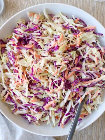 Coleslaw in a bowl.
