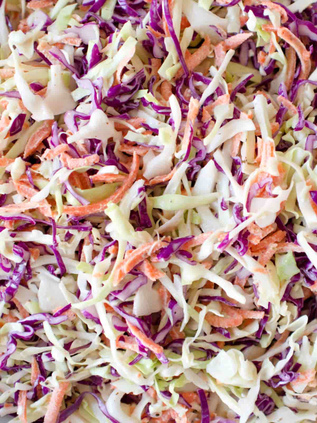 Close-up of coleslaw.