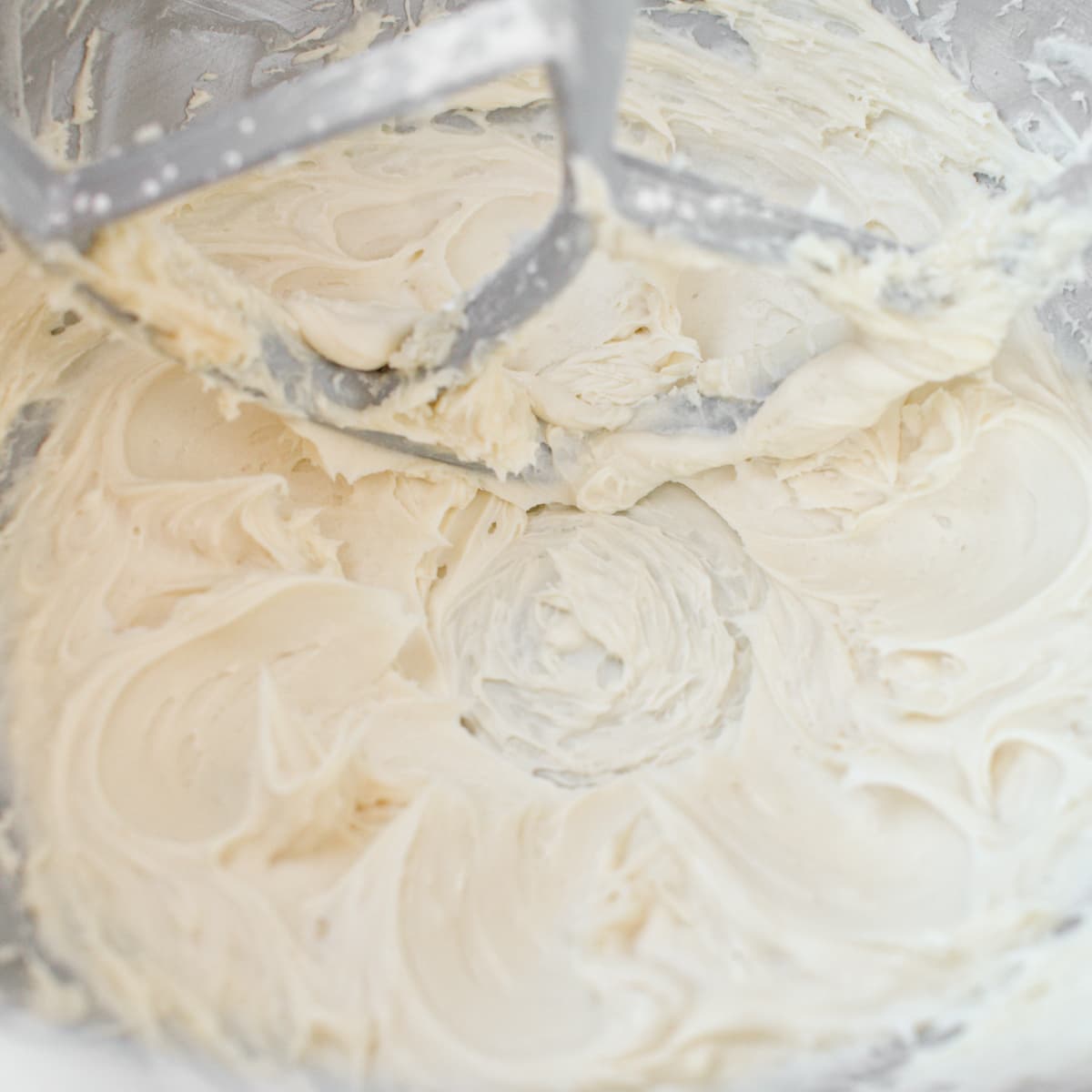Frosting mixing in stand mixer.