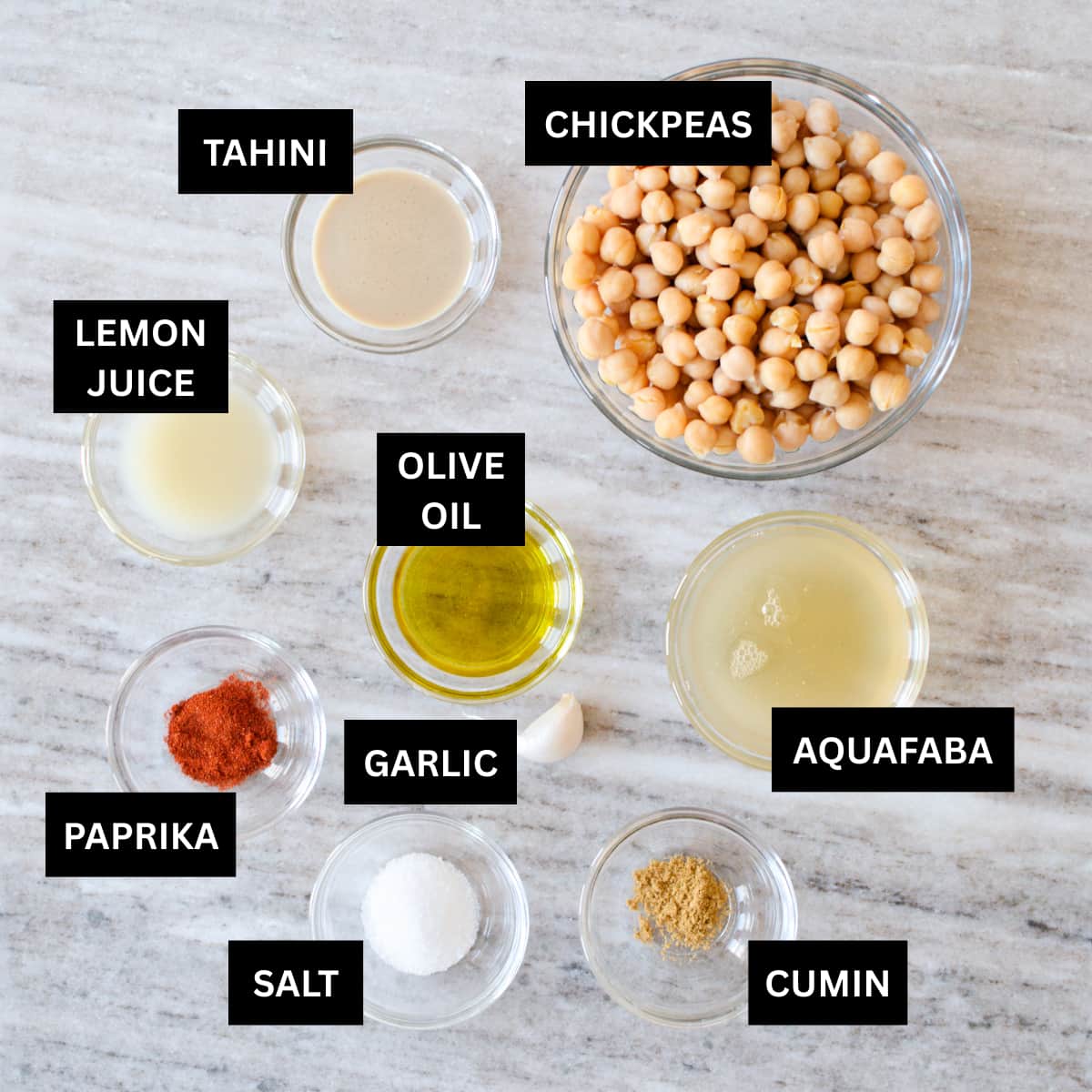 Ingredients for hummus.