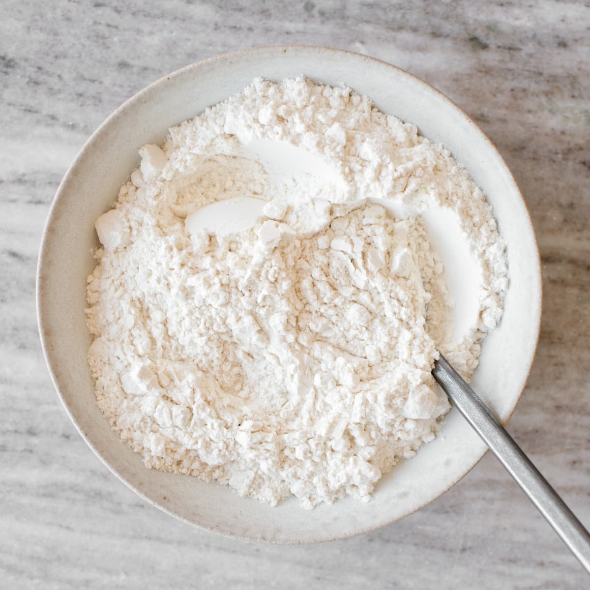 Bowl of mixed dry ingredients.